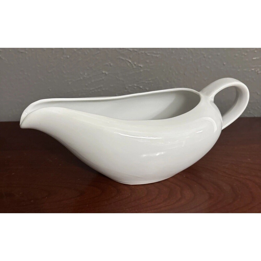 Classic White Porcelain Gravy Boat Unmarked